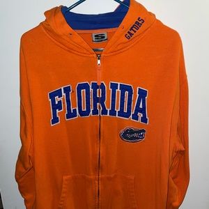 Orange Florida gator hoodie sweatshirt with zipper